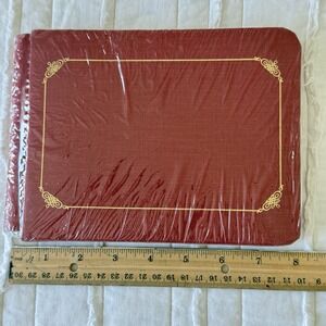 NEW Creative Memories 8"x 6" RED Original Style Scrapbook Album Gold Trim Sealed